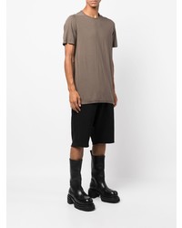 braunes T-Shirt mit einem Rundhalsausschnitt von Rick Owens DRKSHDW