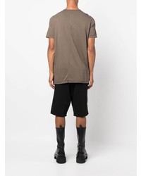 braunes T-Shirt mit einem Rundhalsausschnitt von Rick Owens DRKSHDW