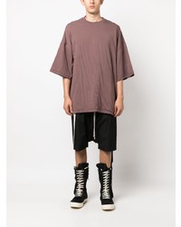 braunes T-Shirt mit einem Rundhalsausschnitt von Rick Owens DRKSHDW