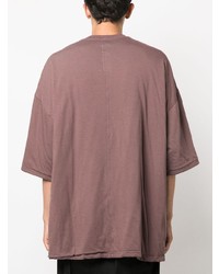 braunes T-Shirt mit einem Rundhalsausschnitt von Rick Owens DRKSHDW