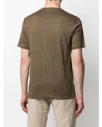 braunes T-Shirt mit einem Rundhalsausschnitt von Z Zegna