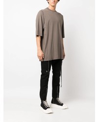 braunes T-Shirt mit einem Rundhalsausschnitt von Rick Owens DRKSHDW