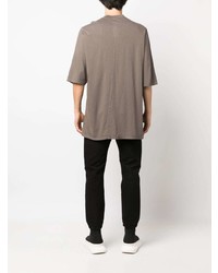 braunes T-Shirt mit einem Rundhalsausschnitt von Rick Owens DRKSHDW