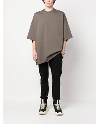 braunes T-Shirt mit einem Rundhalsausschnitt von Rick Owens