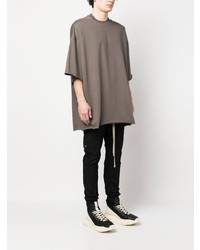 braunes T-Shirt mit einem Rundhalsausschnitt von Rick Owens