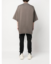 braunes T-Shirt mit einem Rundhalsausschnitt von Rick Owens