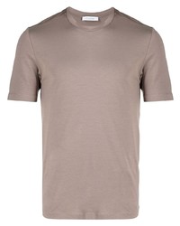 braunes T-Shirt mit einem Rundhalsausschnitt von Cruciani