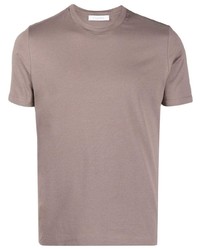 braunes T-Shirt mit einem Rundhalsausschnitt von Cruciani