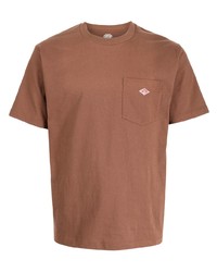 braunes T-Shirt mit einem Rundhalsausschnitt von Danton
