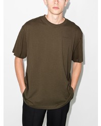 braunes T-Shirt mit einem Rundhalsausschnitt von Off-White