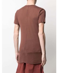 braunes T-Shirt mit einem Rundhalsausschnitt von Rick Owens