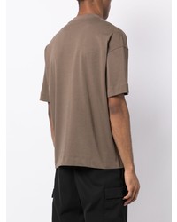 braunes T-Shirt mit einem Rundhalsausschnitt von Emporio Armani