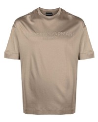 braunes T-Shirt mit einem Rundhalsausschnitt von Emporio Armani