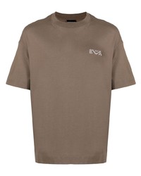 braunes T-Shirt mit einem Rundhalsausschnitt von Emporio Armani