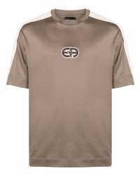 braunes T-Shirt mit einem Rundhalsausschnitt von Emporio Armani