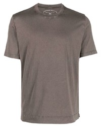 braunes T-Shirt mit einem Rundhalsausschnitt von Fedeli