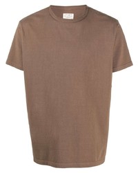 braunes T-Shirt mit einem Rundhalsausschnitt von Fortela