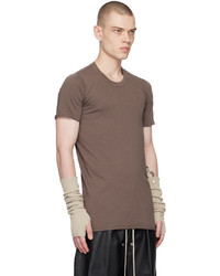 braunes T-Shirt mit einem Rundhalsausschnitt von Rick Owens