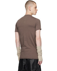 braunes T-Shirt mit einem Rundhalsausschnitt von Rick Owens