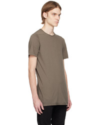 braunes T-Shirt mit einem Rundhalsausschnitt von Rick Owens DRKSHDW