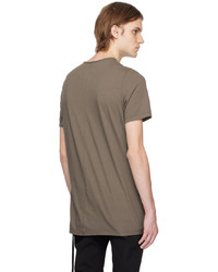 braunes T-Shirt mit einem Rundhalsausschnitt von Rick Owens DRKSHDW