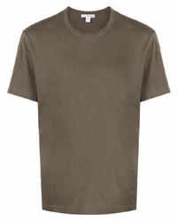 braunes T-Shirt mit einem Rundhalsausschnitt von James Perse