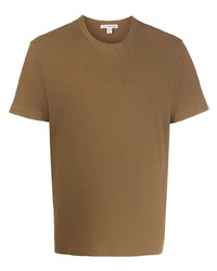 braunes T-Shirt mit einem Rundhalsausschnitt von James Perse