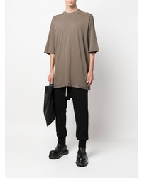 braunes T-Shirt mit einem Rundhalsausschnitt von Rick Owens DRKSHDW