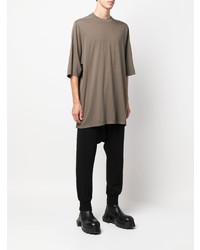 braunes T-Shirt mit einem Rundhalsausschnitt von Rick Owens DRKSHDW