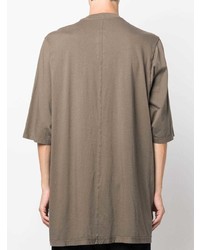 braunes T-Shirt mit einem Rundhalsausschnitt von Rick Owens DRKSHDW