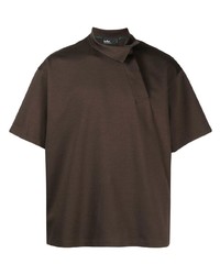 braunes T-Shirt mit einem Rundhalsausschnitt von Kolor