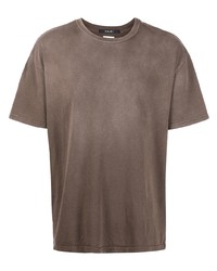 braunes T-Shirt mit einem Rundhalsausschnitt von Ksubi