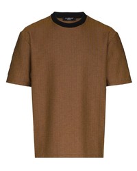 braunes T-Shirt mit einem Rundhalsausschnitt von Labrum London