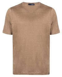 braunes T-Shirt mit einem Rundhalsausschnitt von Lardini