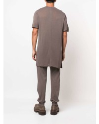 braunes T-Shirt mit einem Rundhalsausschnitt von Rick Owens