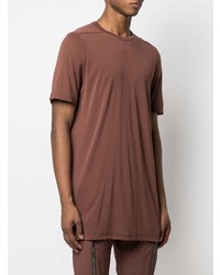 braunes T-Shirt mit einem Rundhalsausschnitt von Rick Owens