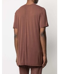 braunes T-Shirt mit einem Rundhalsausschnitt von Rick Owens