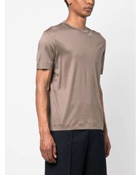 braunes T-Shirt mit einem Rundhalsausschnitt von Emporio Armani