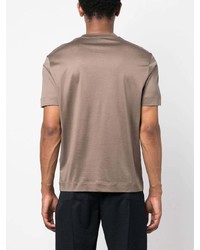 braunes T-Shirt mit einem Rundhalsausschnitt von Emporio Armani