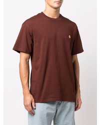 braunes T-Shirt mit einem Rundhalsausschnitt von Carhartt WIP