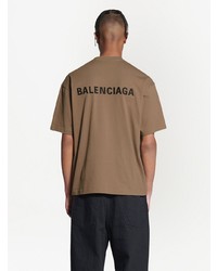 braunes T-Shirt mit einem Rundhalsausschnitt von Balenciaga