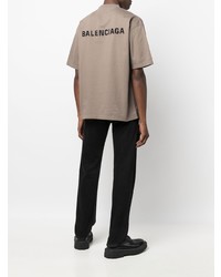 braunes T-Shirt mit einem Rundhalsausschnitt von Balenciaga