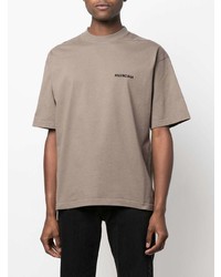 braunes T-Shirt mit einem Rundhalsausschnitt von Balenciaga