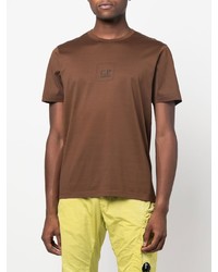 braunes T-Shirt mit einem Rundhalsausschnitt von C.P. Company