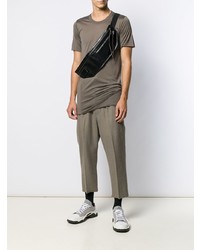 braunes T-Shirt mit einem Rundhalsausschnitt von Rick Owens