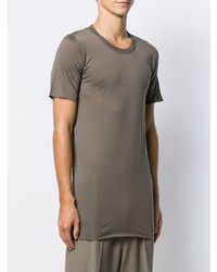 braunes T-Shirt mit einem Rundhalsausschnitt von Rick Owens