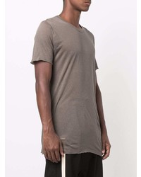 braunes T-Shirt mit einem Rundhalsausschnitt von Rick Owens