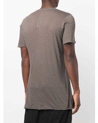 braunes T-Shirt mit einem Rundhalsausschnitt von Rick Owens