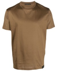 braunes T-Shirt mit einem Rundhalsausschnitt von Low Brand