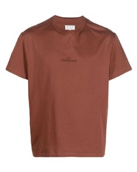 braunes T-Shirt mit einem Rundhalsausschnitt von Maison Margiela
